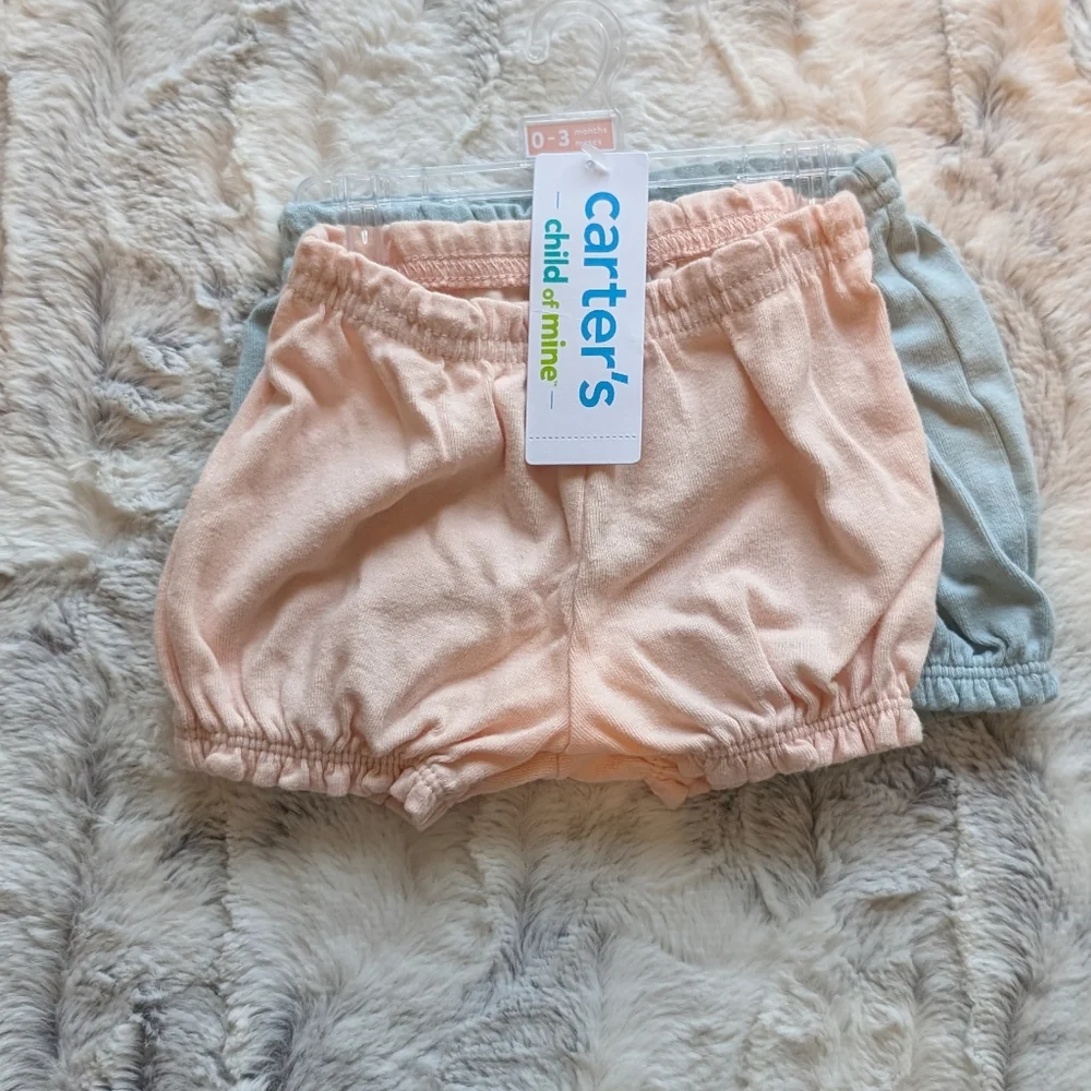 NWT Carter's Pink And Blue Shorts 0-3 Months